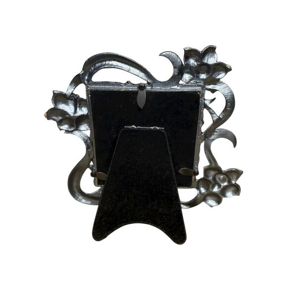 Bijou Genuine Crystal Floral Enameled Picture Frame 3” x 3” NEW - Picture 6 of 6